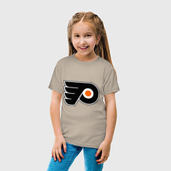 Футболка хлопковая детская Philadelphia Flyers, цвет: миндальный — фото 2