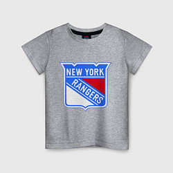 Футболка хлопковая детская New York Rangers, цвет: меланж