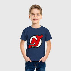 Футболка хлопковая детская New Jersey Devils, цвет: тёмно-синий — фото 2