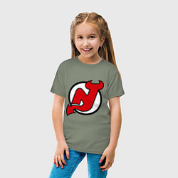 Футболка хлопковая детская New Jersey Devils, цвет: авокадо — фото 2