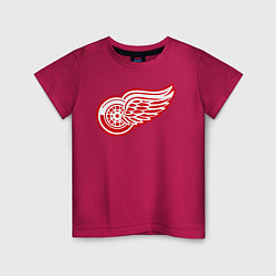 Футболка хлопковая детская Detroit Red Wings, цвет: маджента