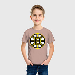 Футболка хлопковая детская Boston Bruins, цвет: пыльно-розовый — фото 2