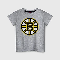 Футболка хлопковая детская Boston Bruins, цвет: меланж