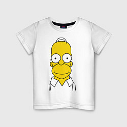 Футболка хлопковая детская Homer Face, цвет: белый