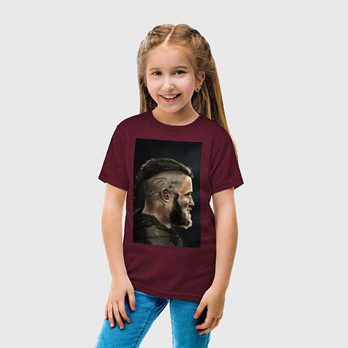 Детская футболка Ragnar Lodbrock / Меланж-бордовый – фото 4