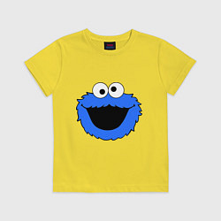 Футболка хлопковая детская Cookie Monster Face, цвет: желтый