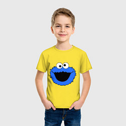 Футболка хлопковая детская Cookie Monster Face, цвет: желтый — фото 2