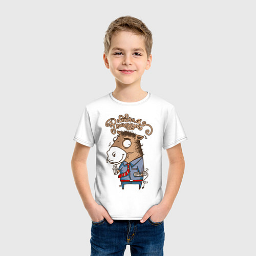 Детская футболка Рабочая лошадка / Белый – фото 3