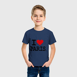 Футболка хлопковая детская I love Paris, цвет: тёмно-синий — фото 2