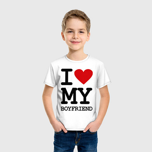 Детская футболка I love my boyfriend / Белый – фото 3