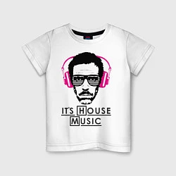 Футболка хлопковая детская It's House music, цвет: белый