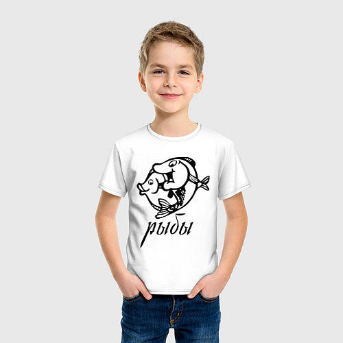 Детская футболка Рыбы: Знак зодиака / Белый – фото 3