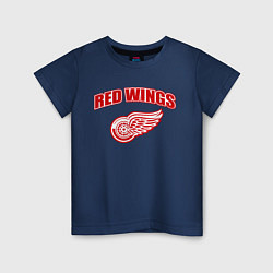 Футболка хлопковая детская Detroit Red Wings, цвет: тёмно-синий