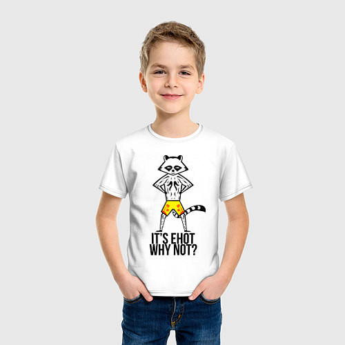 Детская футболка Енот / Белый – фото 3