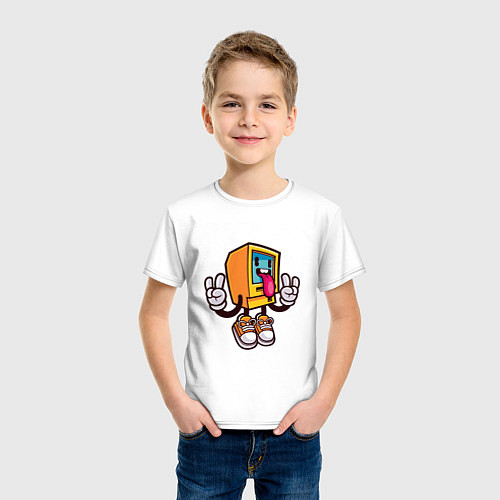 Детская футболка Весёлый компик / Белый – фото 3