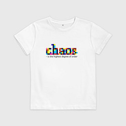 Футболка хлопковая детская Хаос- высшая степень порядка, цвет: белый