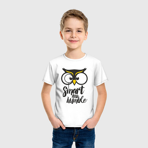 Детская футболка Owl: Smart and humble / Белый – фото 3