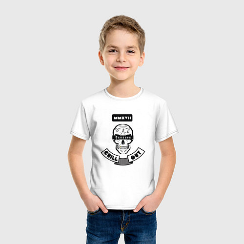 Детская футболка Расслабь череп / Белый – фото 3