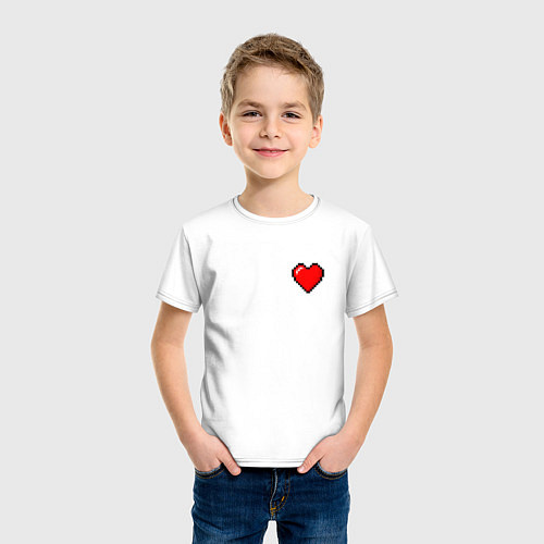 Детская футболка Пиксельное сердце / Белый – фото 3