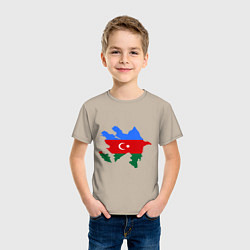 Футболка хлопковая детская Azerbaijan map, цвет: миндальный — фото 2