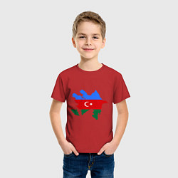 Футболка хлопковая детская Azerbaijan map, цвет: красный — фото 2