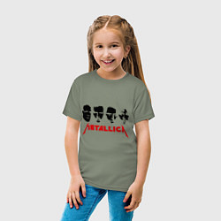 Футболка хлопковая детская Metallica (Лица), цвет: авокадо — фото 2