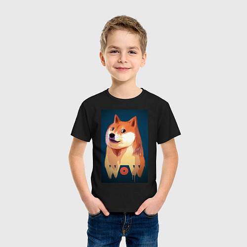 Детская футболка Wow Doge / Черный – фото 3
