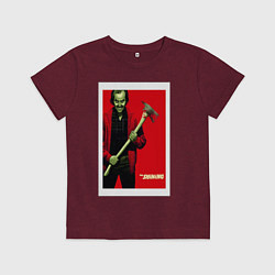 Футболка хлопковая детская The Shining, цвет: меланж-бордовый
