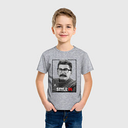 Футболка хлопковая детская Stalin: Style in, цвет: меланж — фото 2
