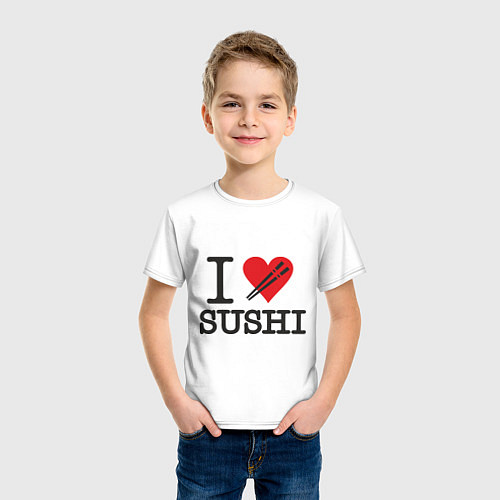 Детская футболка I love sushi / Белый – фото 3