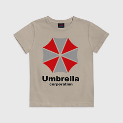Футболка хлопковая детская Umbrella corporation, цвет: миндальный