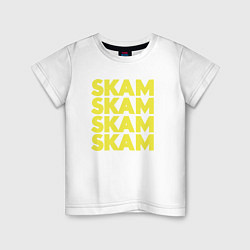 Футболка хлопковая детская Skam Skam, цвет: белый