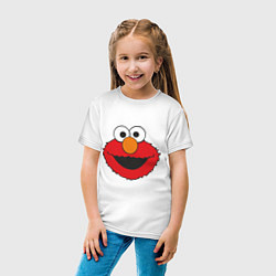 Футболка хлопковая детская Elmo Face, цвет: белый — фото 2