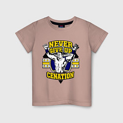 Футболка хлопковая детская Never Give Up: Cenation, цвет: пыльно-розовый