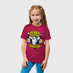 Футболка хлопковая детская Never Give Up: Cenation, цвет: маджента — фото 2