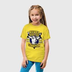 Футболка хлопковая детская Never Give Up: Cenation, цвет: желтый — фото 2