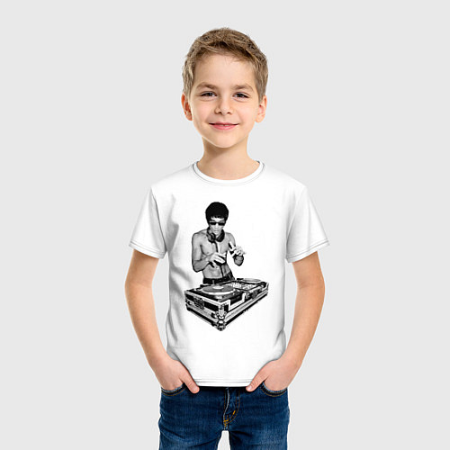 Детская футболка Брюс Ли Dj / Белый – фото 3