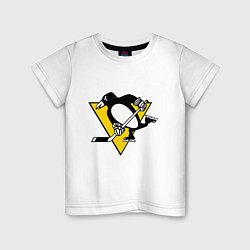 Футболка хлопковая детская Pittsburgh Penguins, цвет: белый