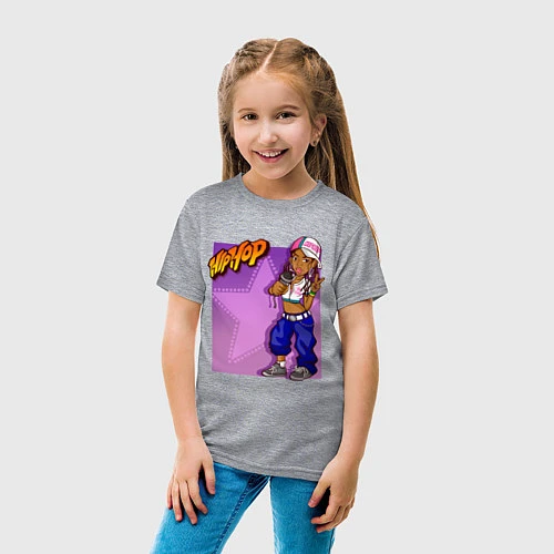 Детская футболка Hip Hop Girl / Меланж – фото 4