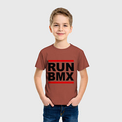 Футболка хлопковая детская RUN BMX, цвет: кирпичный — фото 2