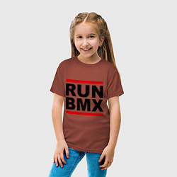 Футболка хлопковая детская RUN BMX, цвет: кирпичный — фото 2