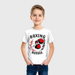 Футболка хлопковая детская Boxing Russia Forever, цвет: белый — фото 2