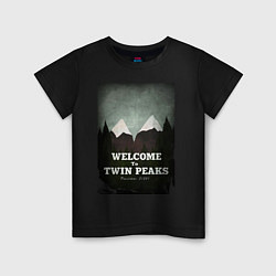 Футболка хлопковая детская Welcome to Twin Peaks, цвет: черный