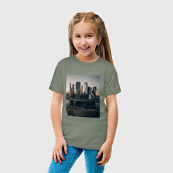 Футболка хлопковая детская Moscow City, цвет: авокадо — фото 2