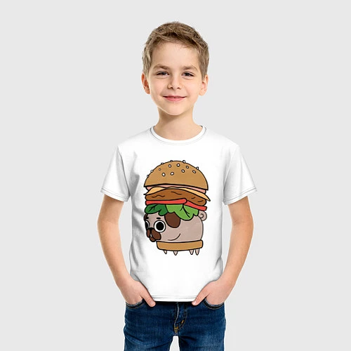 Детская футболка Мопсбургер / Белый – фото 3