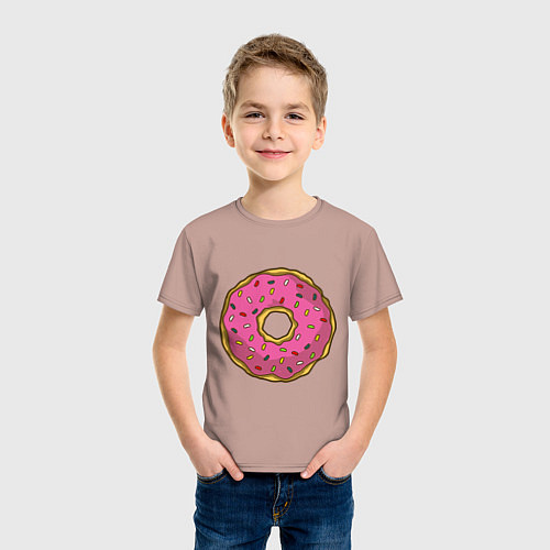 Детская футболка Сладкий пончик / Пыльно-розовый – фото 3