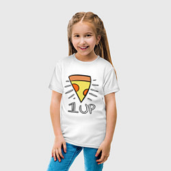 Футболка хлопковая детская Pizza Life 1UP, цвет: белый — фото 2