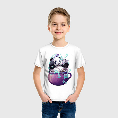 Детская футболка Панда моется / Белый – фото 3