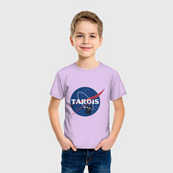 Футболка хлопковая детская Tardis NASA, цвет: лаванда — фото 2