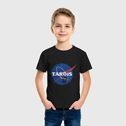 Футболка хлопковая детская Tardis NASA, цвет: черный — фото 2